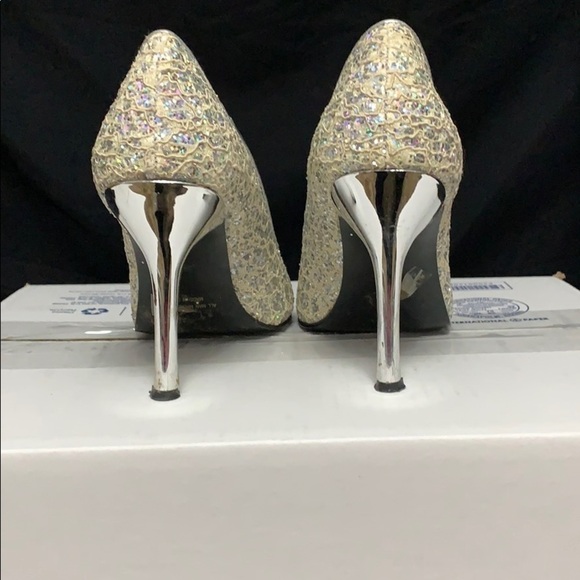 Touch Ups- lace and glitter upper with open toe - Picture 3 of 5